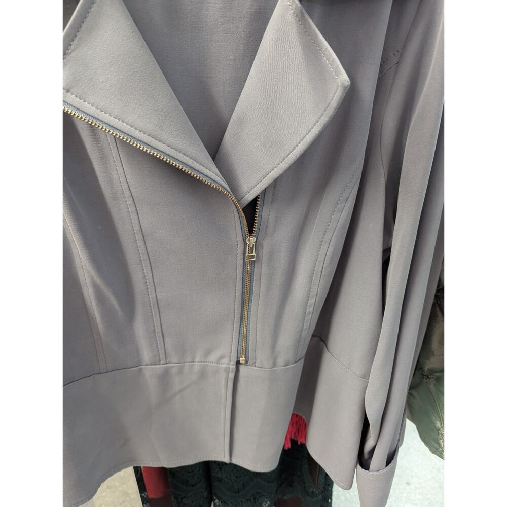 Pendleton Women's Jacket Gray Zipper 100% Silk Collared Size L Petite.